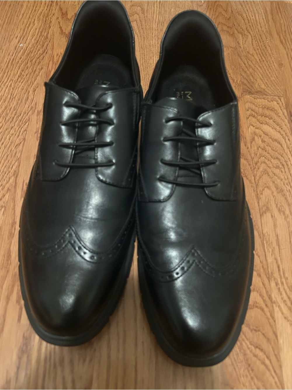 Marc Joseph Black Leather Wingtip Derby Oxfords
